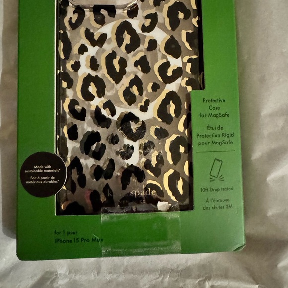 Kate Spade Leopard Print Phone Case - Black, Brown, and Gold-open box - Picture 6 of 12